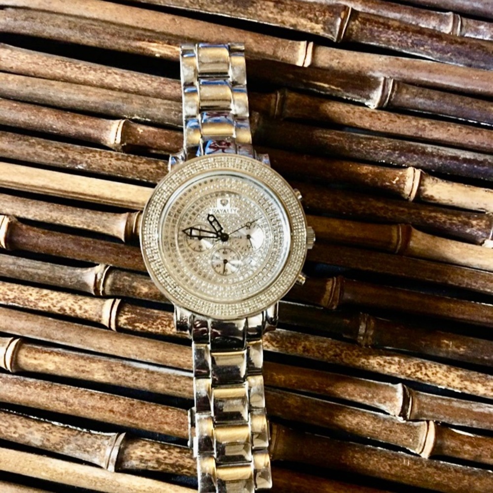 Silver Quartz Watch with Crystal Accents